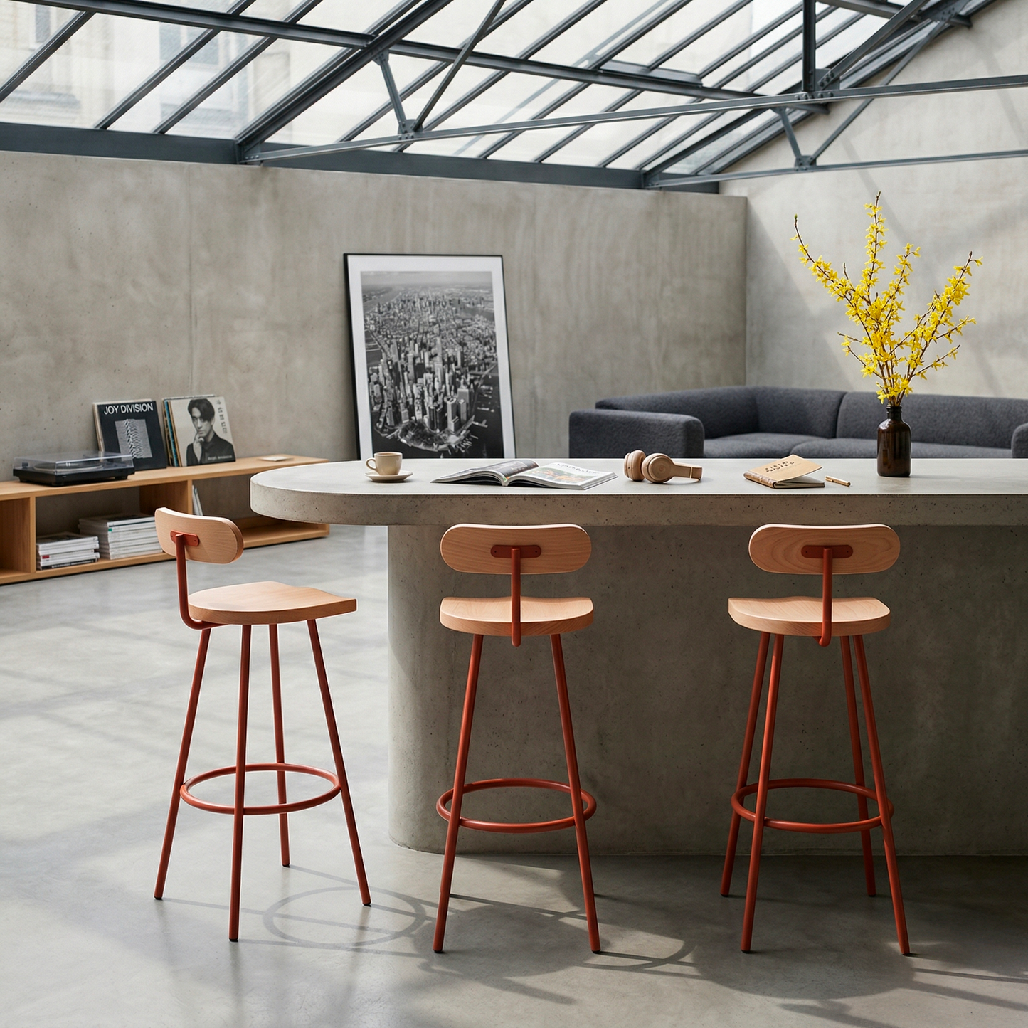 Bar stool Camarade - powder-coated steel | Antifer