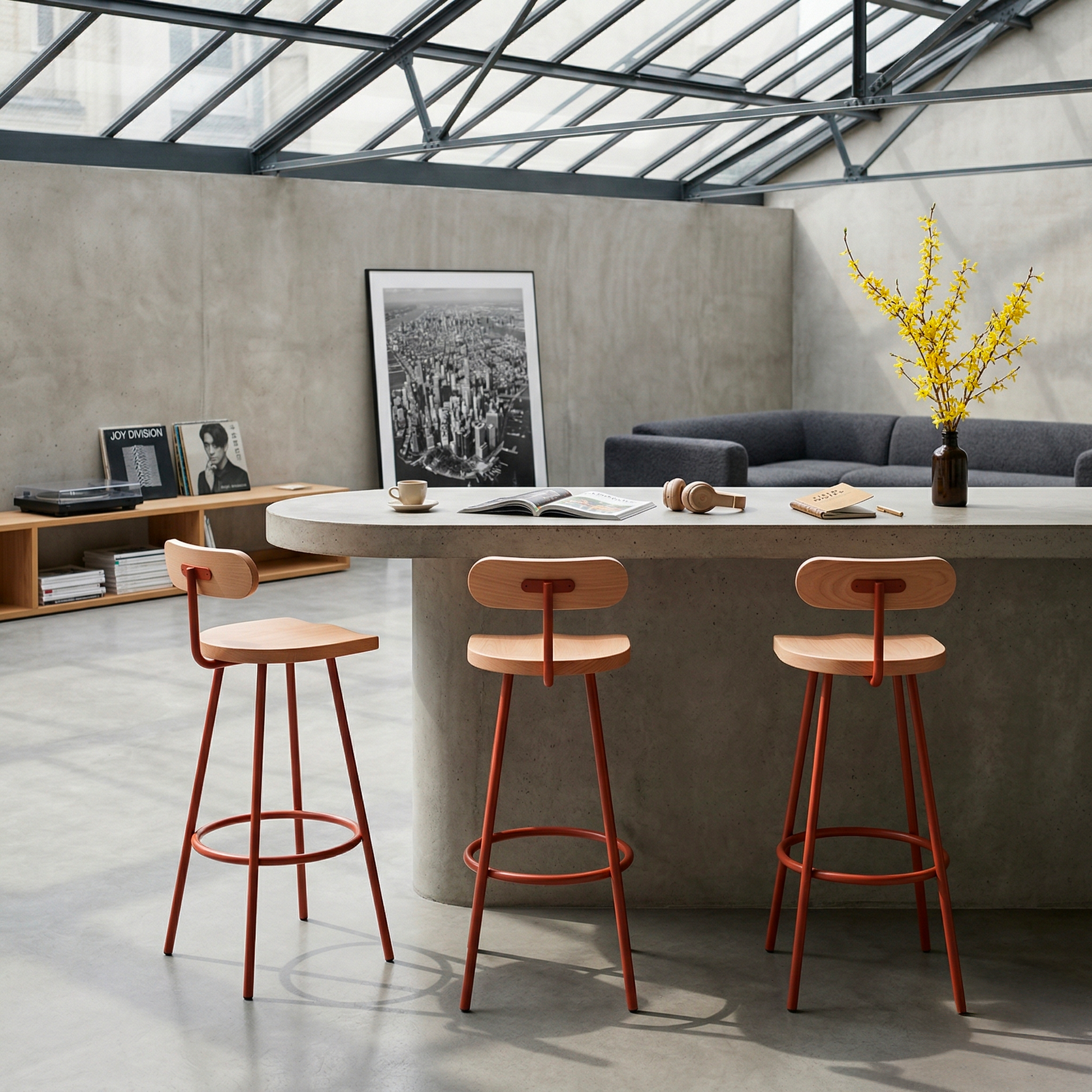Bar stool Camarade - powder-coated steel | Antifer