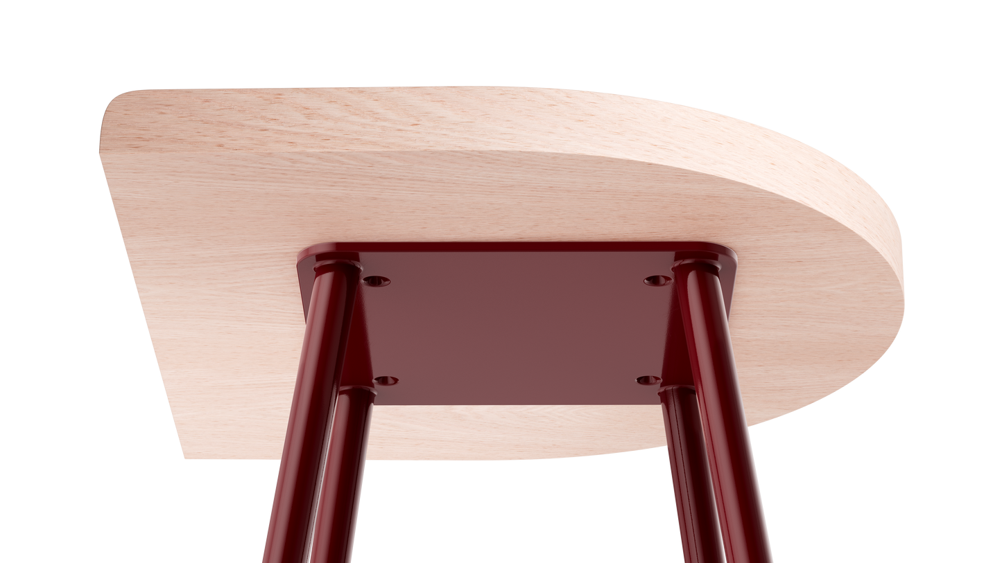 Camarade tabouret en hêtre massif. Vue par dessous. Design Big Game