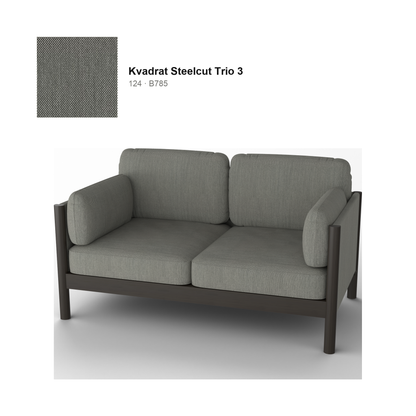 Sofá Castor Lobby Plus 2 plazas de roble teñido oscuro, tejido Kvadrat Steelcut Trio 3 en color 124 | Antifer