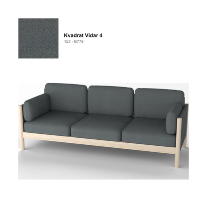 Castor Lobby Plus 3-Sitzer-Sofa aus Eiche natur, Stoff Kvadrat Vidar 4 in Farbe 152 — Karimoku New Standard | Antifer