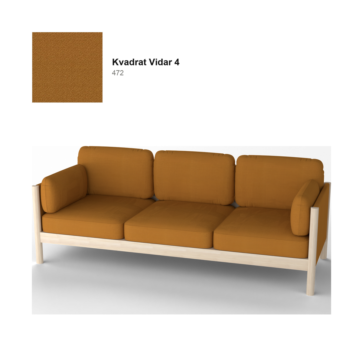Castor Lobby Plus 3-Sitzer-Sofa aus Eiche natur, Stoff Kvadrat Vidar 4 in Farbe 472 — Karimoku New Standard | Antifer