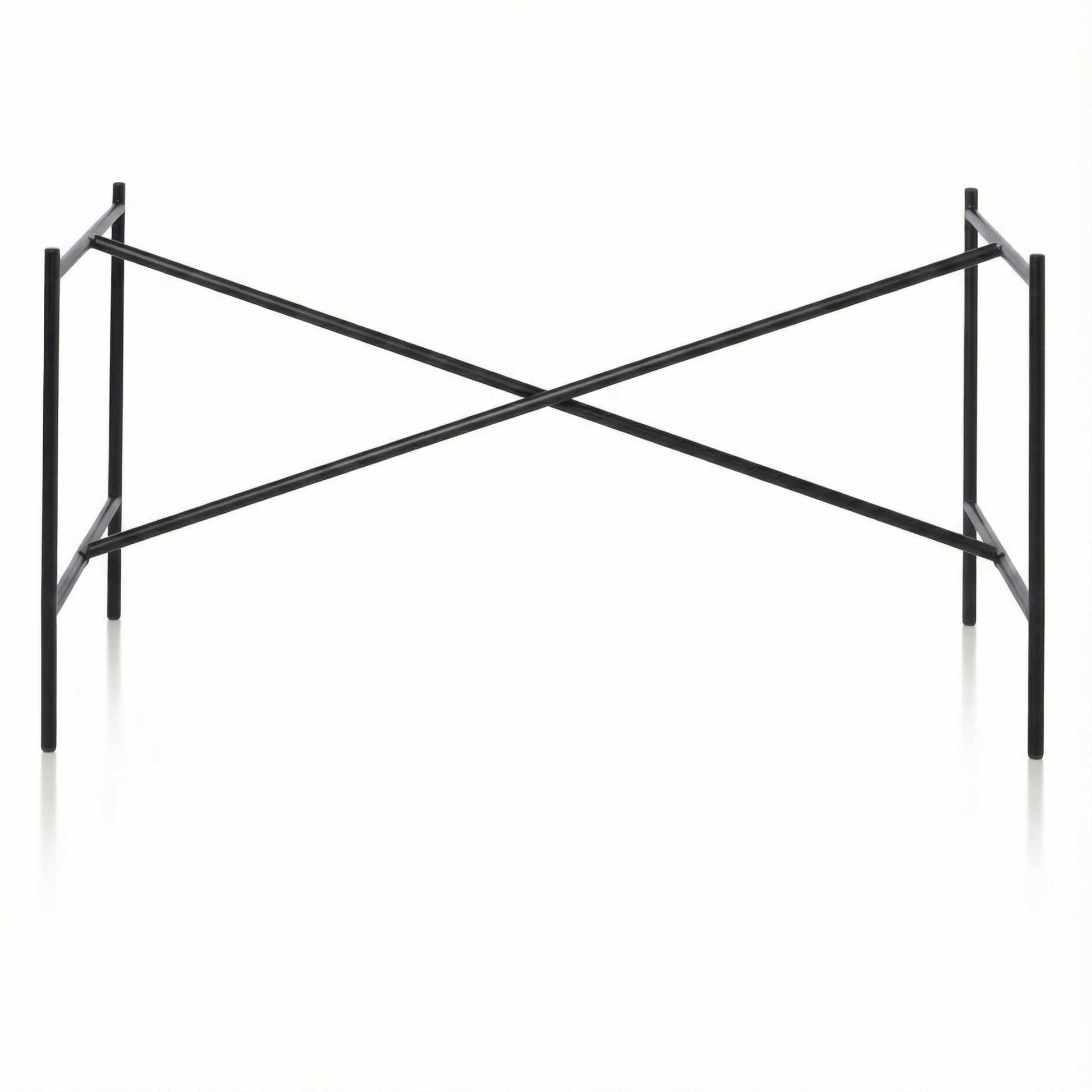 Piétement de table E2 classique type architecte en acier couleur noire vue de face