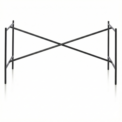 Piétement de table E2 classique type architecte en acier couleur noire vue de face