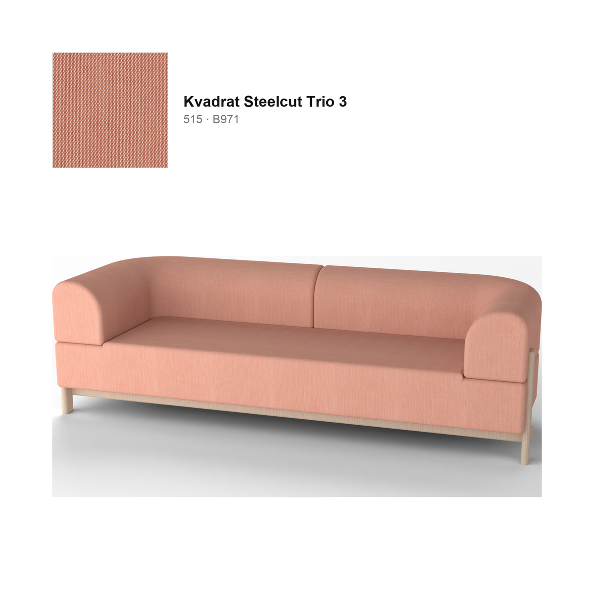Elephant Sofa 3 plazas — Karimoku New Standard – Castaño natural, Kvadrat Steelcut Trio 3, 515