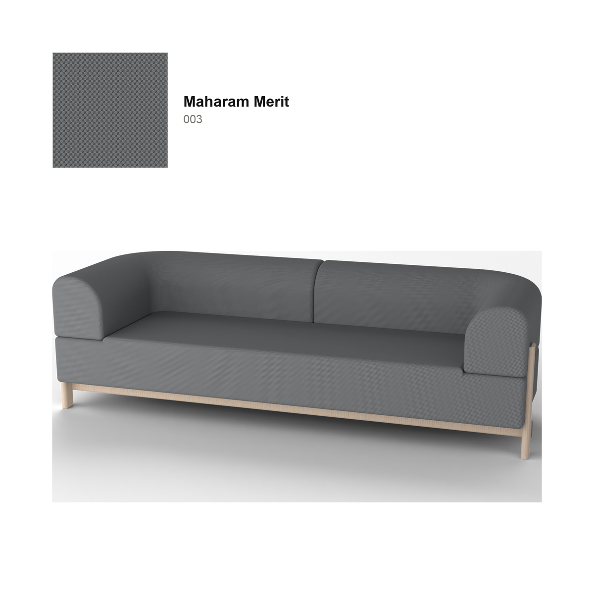 Elephant Sofa 3 plazas — Karimoku New Standard – Castaño natural, Maharam Mode Merit, Merit 003