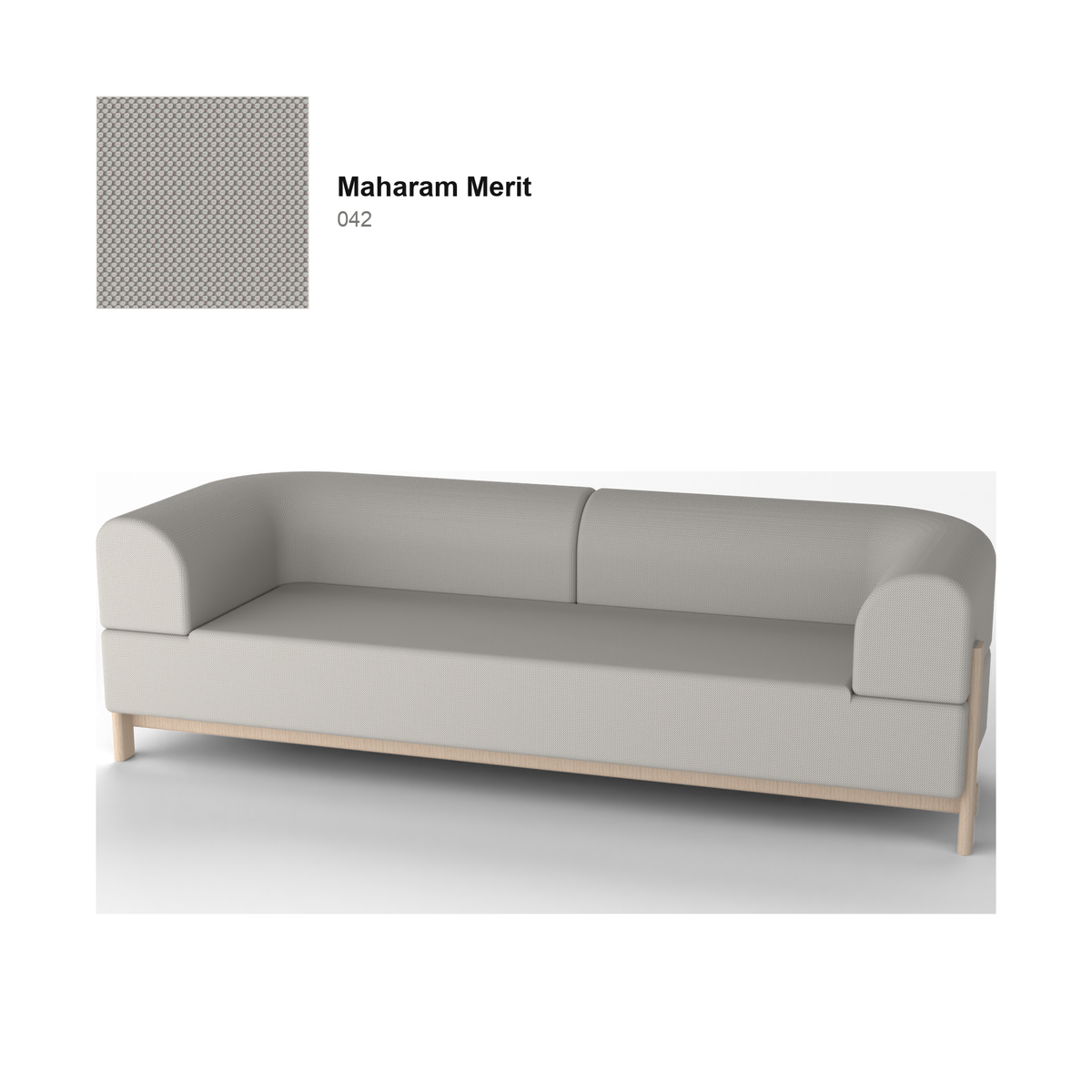 Elephant Sofa 3 plazas — Karimoku New Standard – Castaño natural, Maharam Mode Merit, Merit 042