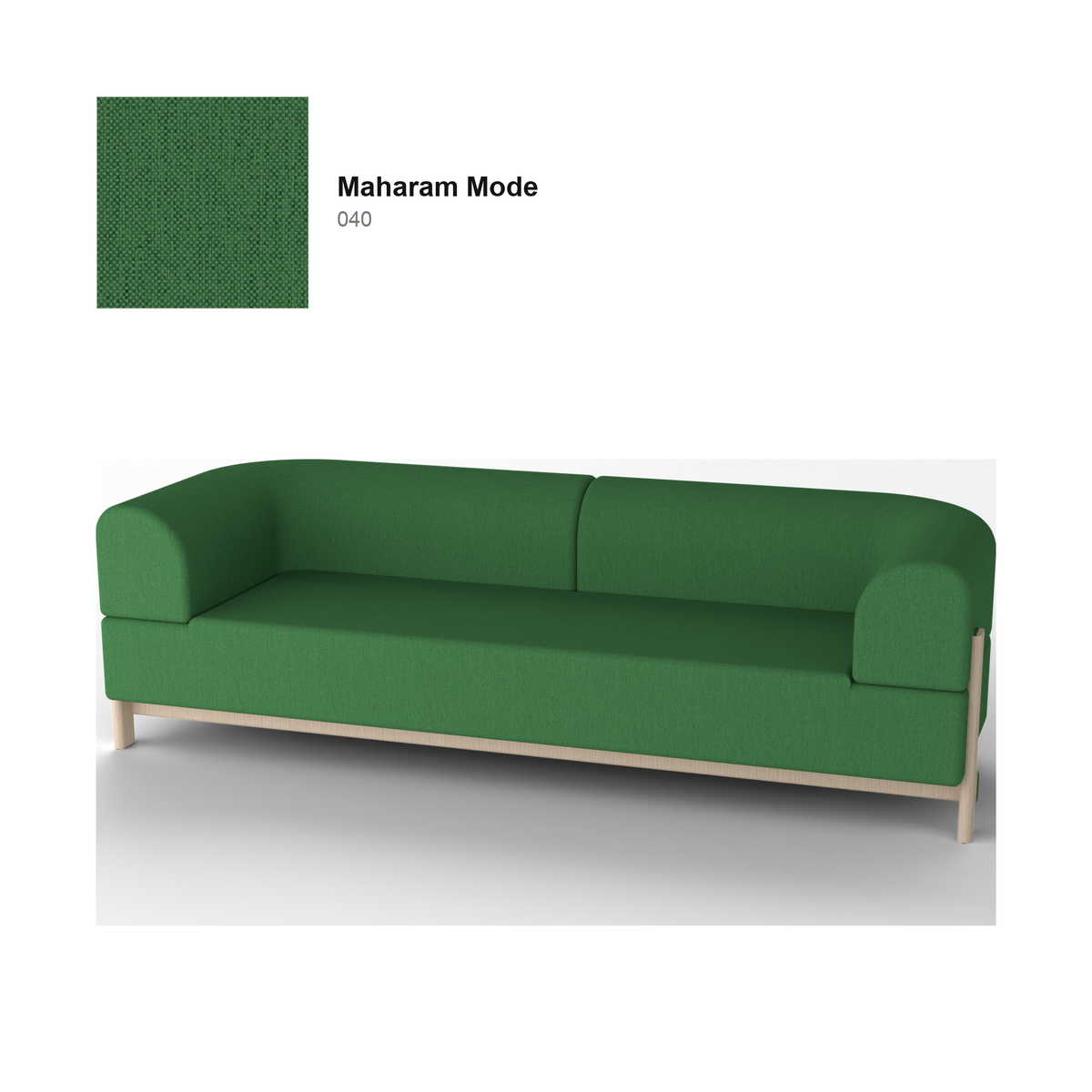 Elephant Sofa 3 plazas — Karimoku New Standard – Castaño natural, Maharam Mode Merit, Mode 040