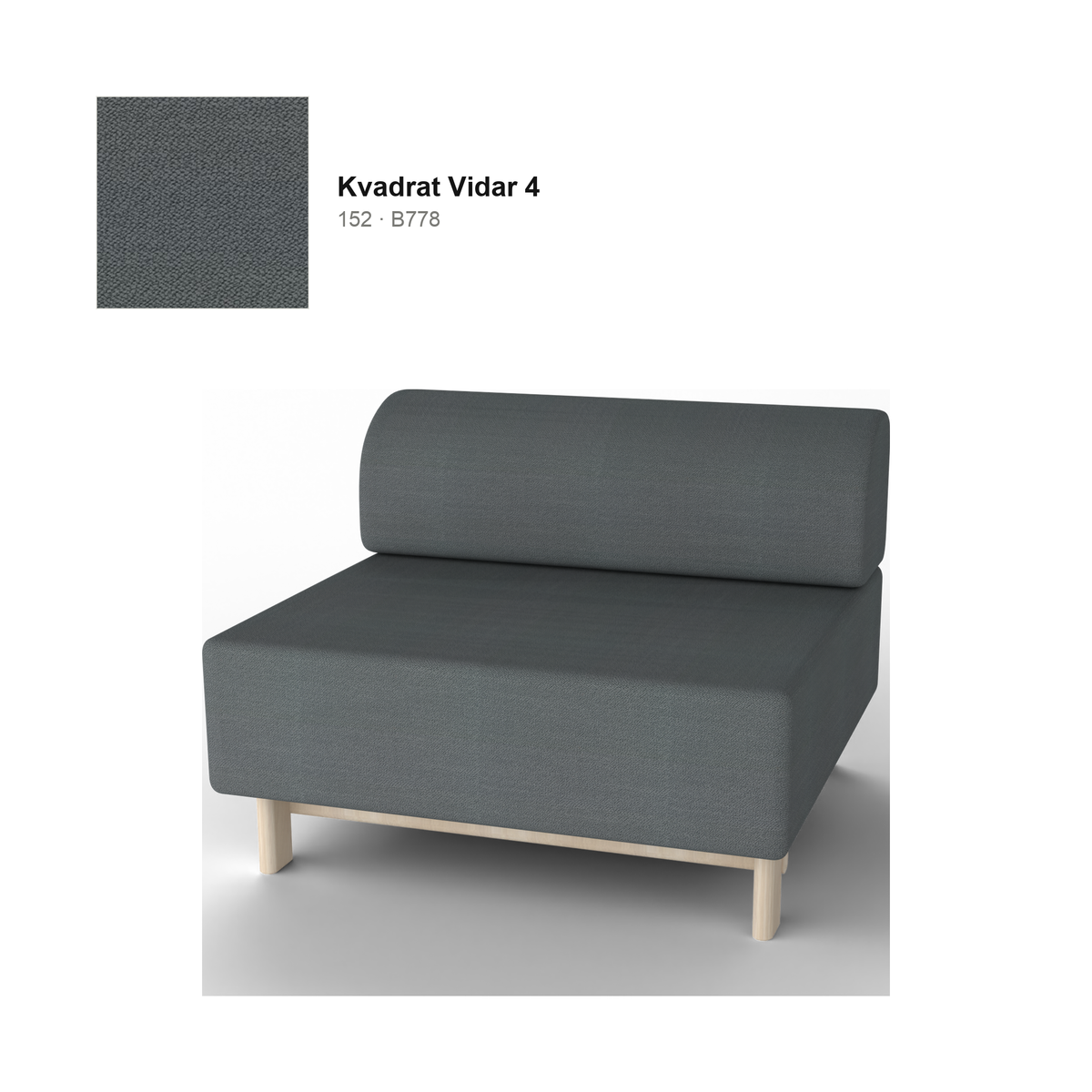Elephant Sofa 1 plaza Bench — Karimoku New Standard – Castaño natural, Kvadrat Vidar 4, 152