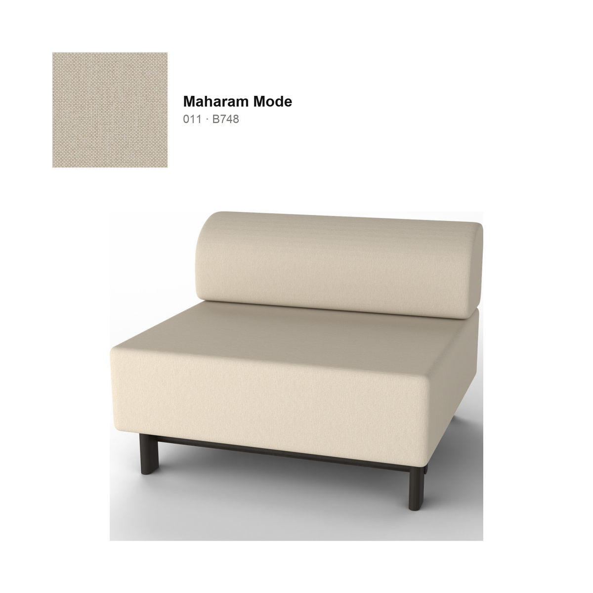 Elephant Sofa 1 plaza Bench — Karimoku New Standard – Castaño negro, Maharam Mode Merit, Mode 011