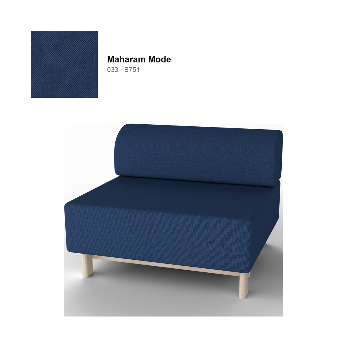 Elephant Sofa 1 plaza Bench — Karimoku New Standard – Castaño natural, Maharam Mode Merit, Mode 033