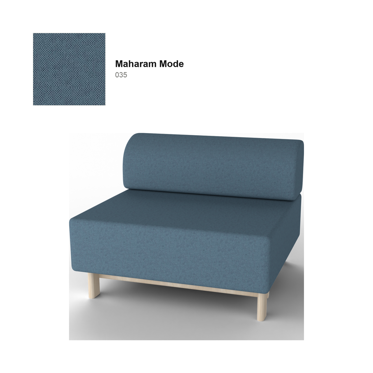 Elephant Sofa 1 plaza Bench — Karimoku New Standard – Castaño natural, Maharam Mode Merit, Mode 035