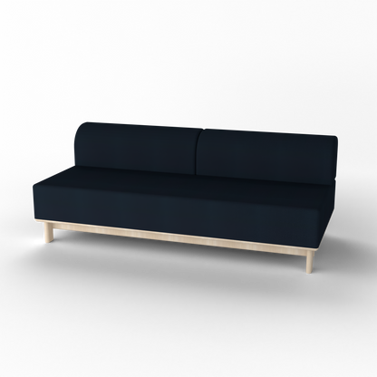 Banqueta Elephant 3 plazas, patas de castaño natural, tejido Kvadrat Vidar 4 en color 554 | Antifer