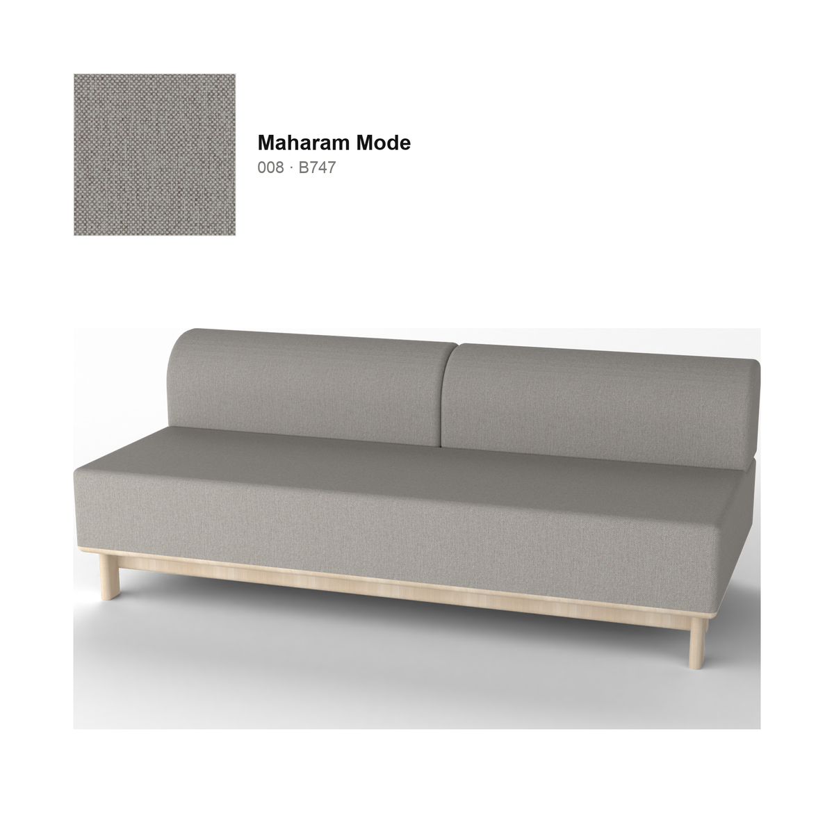 Elephant Sofa 3 plazas Bench — Karimoku New Standard – Castaño natural, Maharam Mode Merit, Mode 008