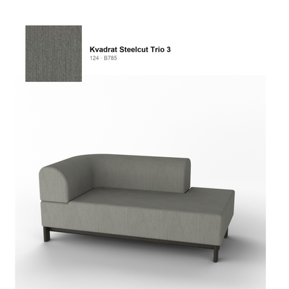 Chaise longue Elephant izquierda, patas de castaño negro, tejido Kvadrat Steelcut Trio 3 en color 124 | Antifer