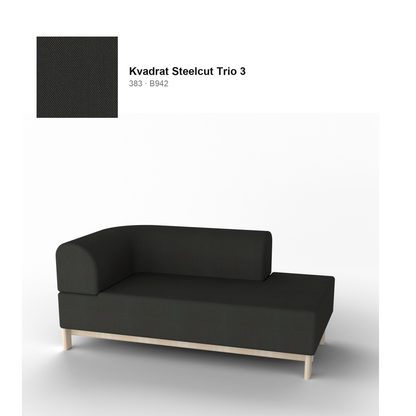 Chaise longue Elephant izquierda, patas de castaño natural, tejido Kvadrat Steelcut Trio 3 en color 383 | Antifer