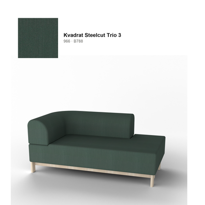 Chaise longue Elephant izquierda, patas de castaño natural, tejido Kvadrat Steelcut Trio 3 en color 966 | Antifer