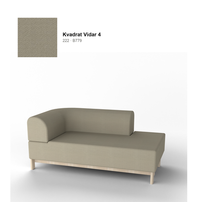 Chaise longue Elephant izquierda, patas de castaño natural, tejido Kvadrat Vidar 4 en color 222 | Antifer