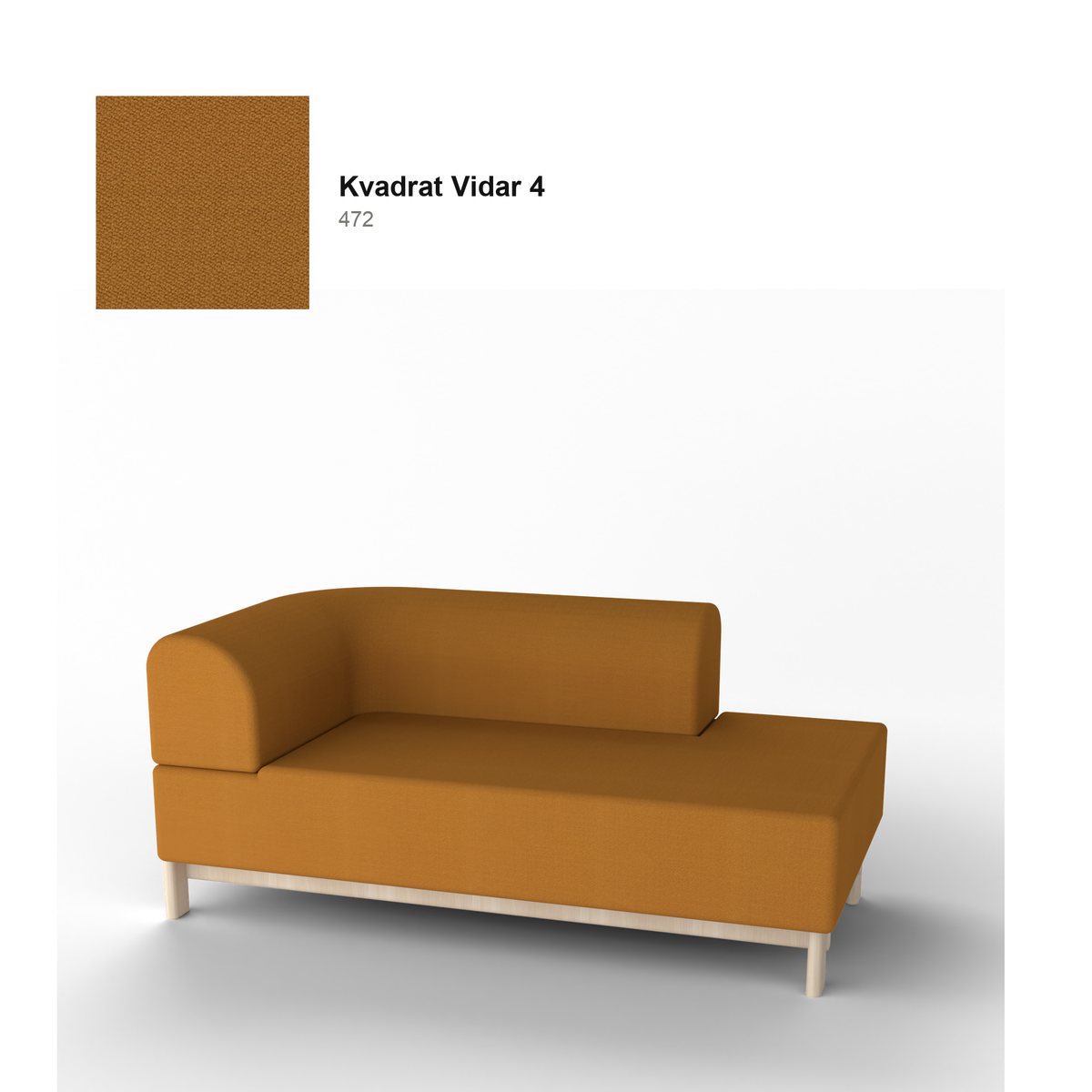 Chaise longue Elephant izquierda, patas de castaño natural, tejido Kvadrat Vidar 4 en color 472 | Antifer
