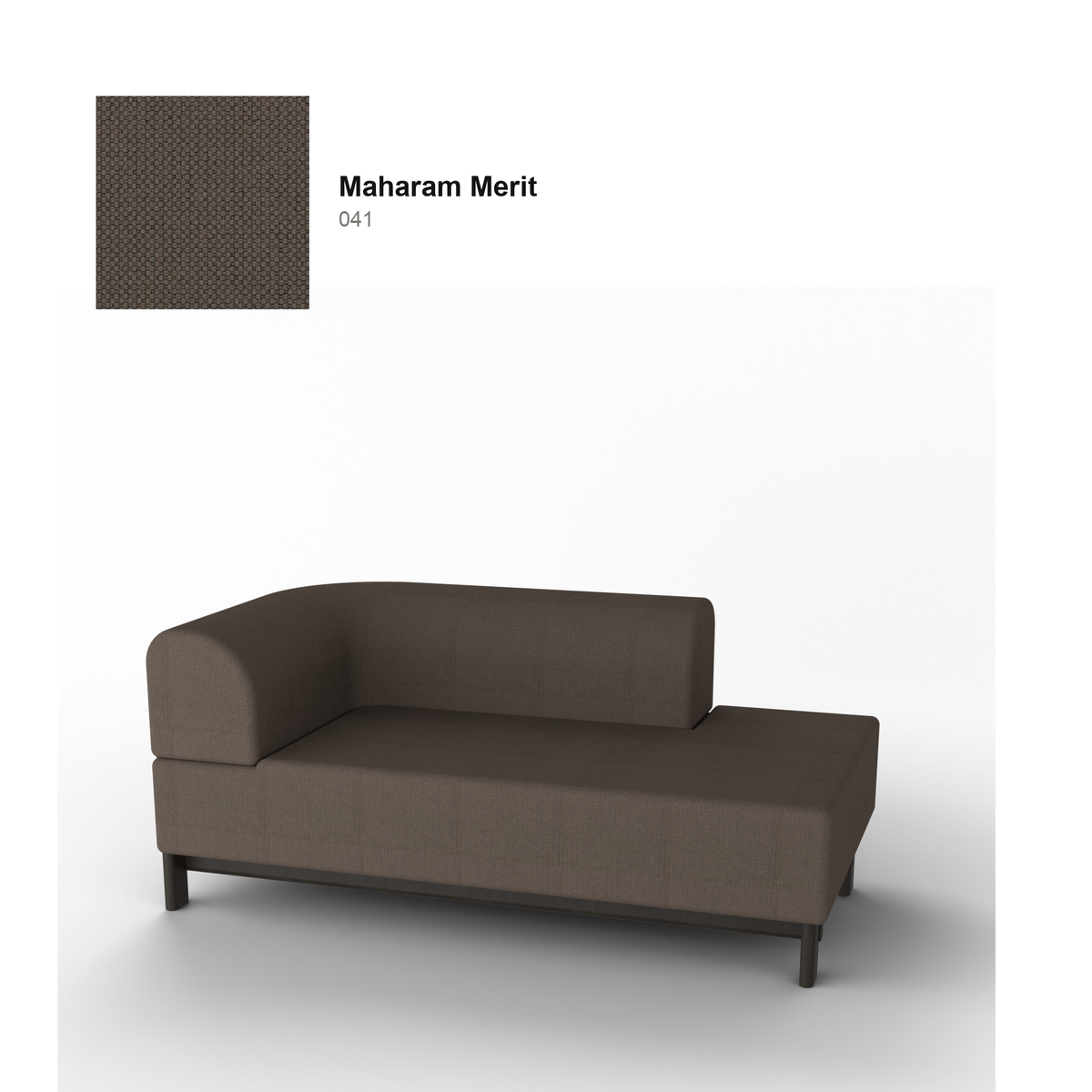 Chaise longue Elephant izquierda, patas de castaño negro, tejido Maharam Merit en color 041 | Antifer