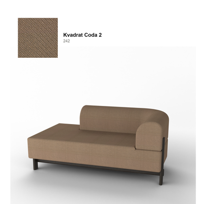 Chaise longue Elephant derecha, patas de castaño negro, tejido Kvadrat Coda 2 en color 242 | Antifer
