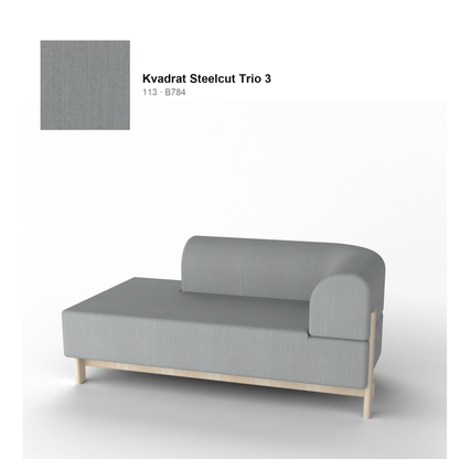 Chaise longue Elephant derecha, patas de castaño natural, tejido Kvadrat Steelcut Trio 3 en color 113 | Antifer