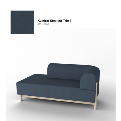 Chaise longue Elephant derecha, patas de castaño natural, tejido Kvadrat Steelcut Trio 3 en color 883 | Antifer