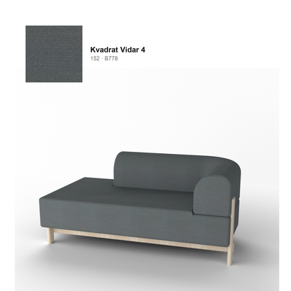 Chaise longue Elephant derecha, patas de castaño natural, tejido Kvadrat Vidar 4 en color 152 | Antifer