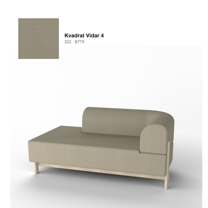Chaise longue Elephant derecha, patas de castaño natural, tejido Kvadrat Vidar 4 en color 222 | Antifer