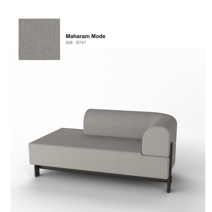 Chaise longue Elephant derecha, patas de castaño negro, tejido Maharam Mode en color 008 | Antifer