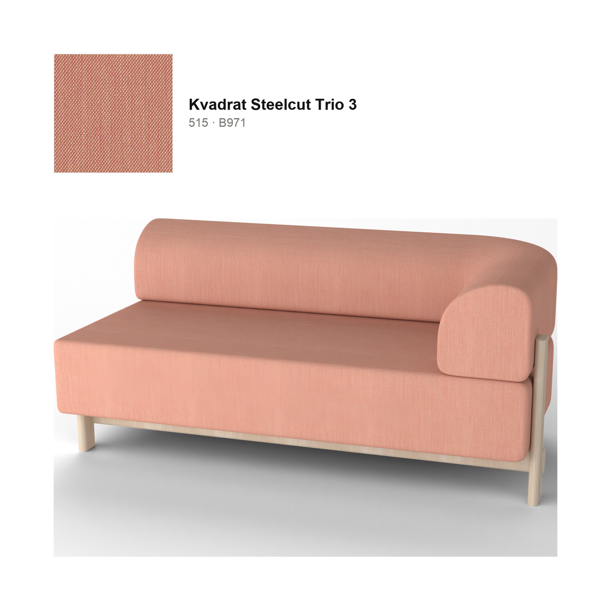 Elephant Sofa 2 plazas de esquina Izquierda — Karimoku New Standard – Castaño natural, Kvadrat Steelcut Trio 3, 515