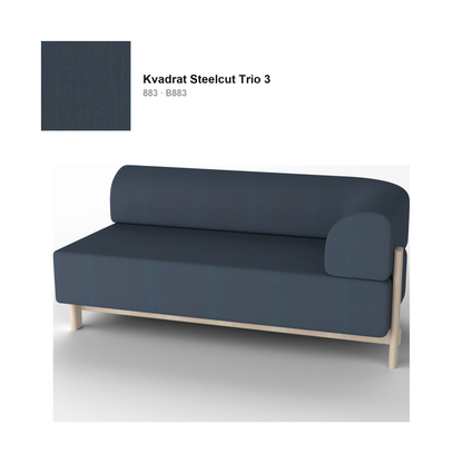 Elephant Sofa 2 plazas de esquina Izquierda — Karimoku New Standard – Castaño natural, Kvadrat Steelcut Trio 3, 883