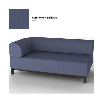 Elephant Sofa 2-seater corner right — Karimoku New Standard – Black chestnut, RE:DENIM, Navy