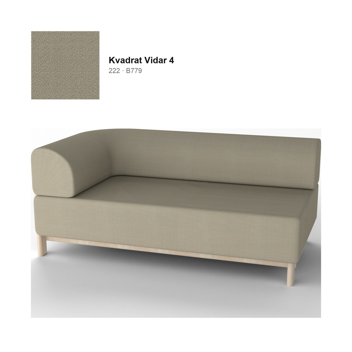 Elephant Sofa 2-seater corner right — Karimoku New Standard – Natural chestnut, Kvadrat Vidar 4, 222