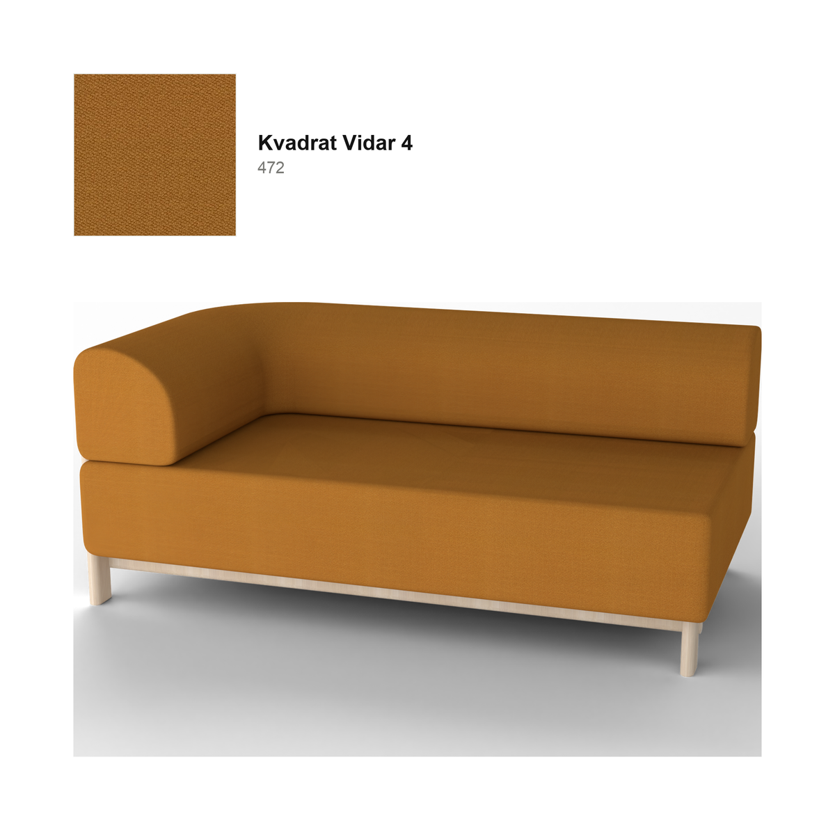 Elephant Sofa 2-seater corner right — Karimoku New Standard – Natural chestnut, Kvadrat Vidar 4, 472