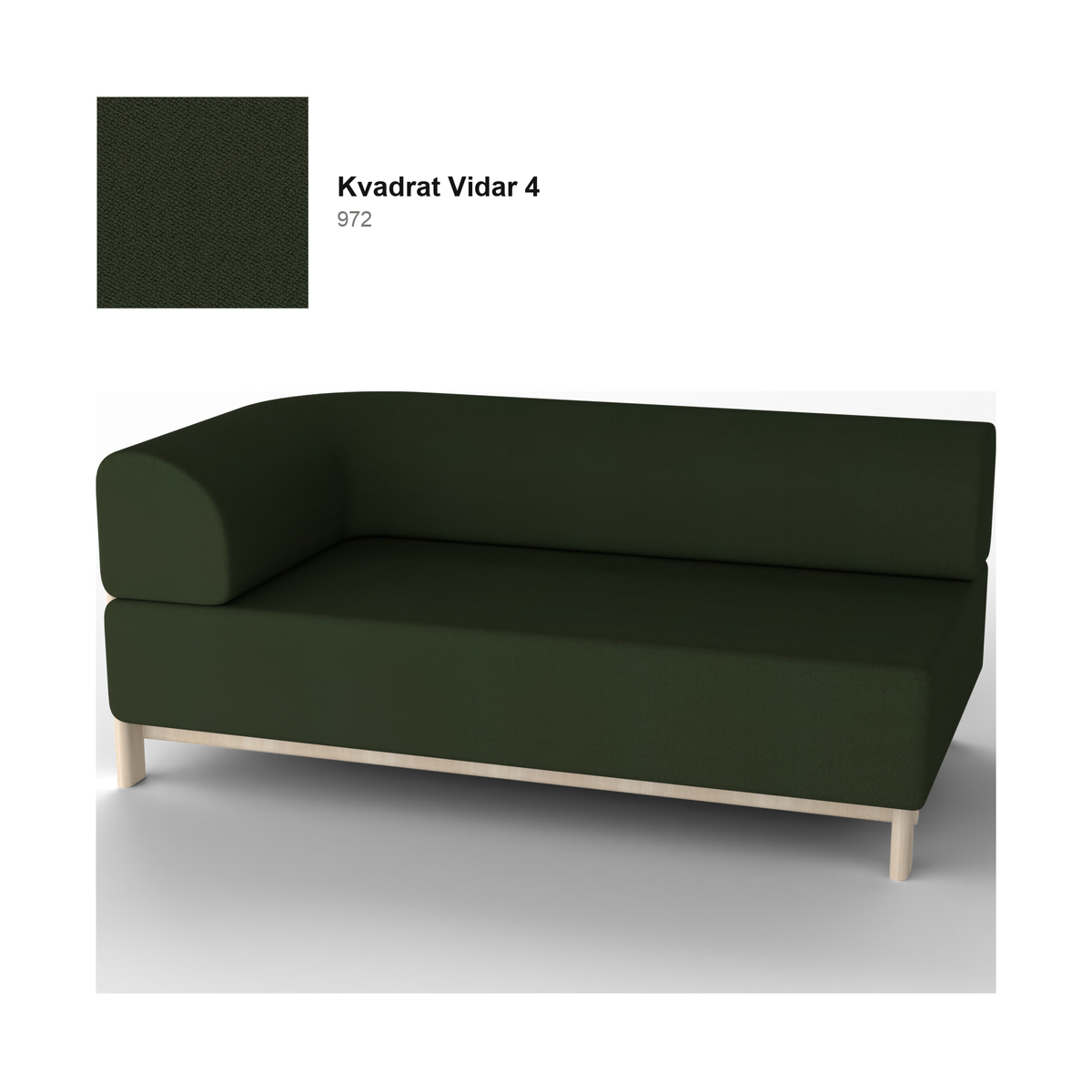 Elephant Sofa 2-seater corner right — Karimoku New Standard – Natural chestnut, Kvadrat Vidar 4, 972