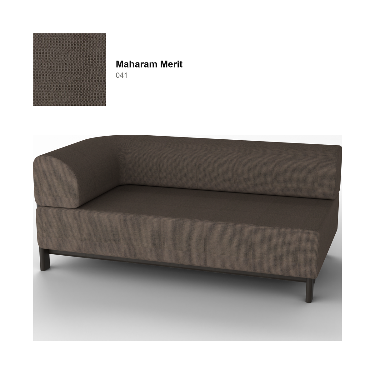 Elephant Sofa 2-seater corner right — Karimoku New Standard – Black chestnut, Maharam Mode Merit, Merit 041
