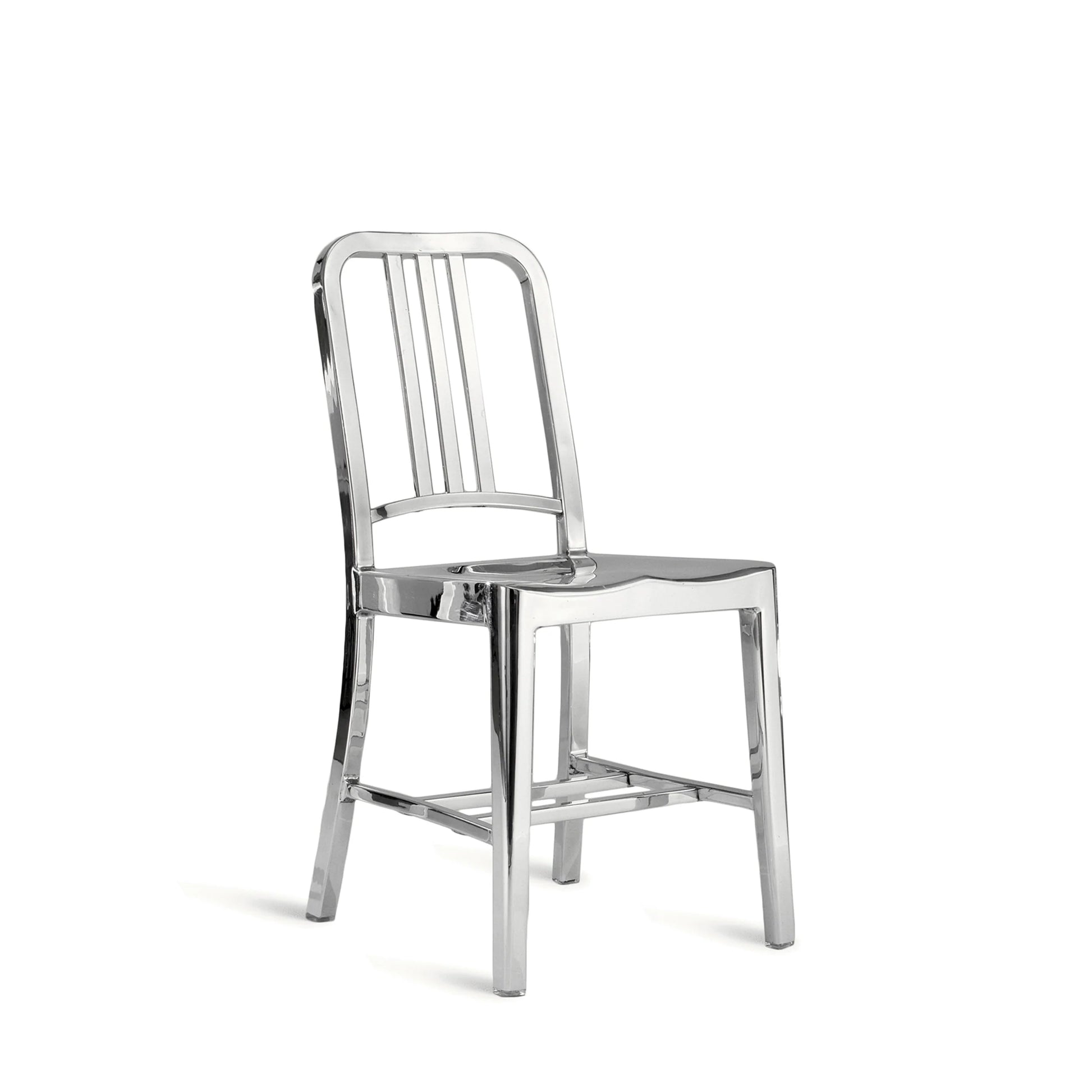 Emeco 1006 Navy Chair vue arrière — aluminium brossé, design industriel | Antifer