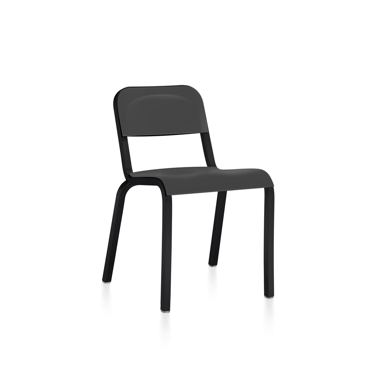 Chaise Emeco 1951 noir lave, cadre noir thermolaqué