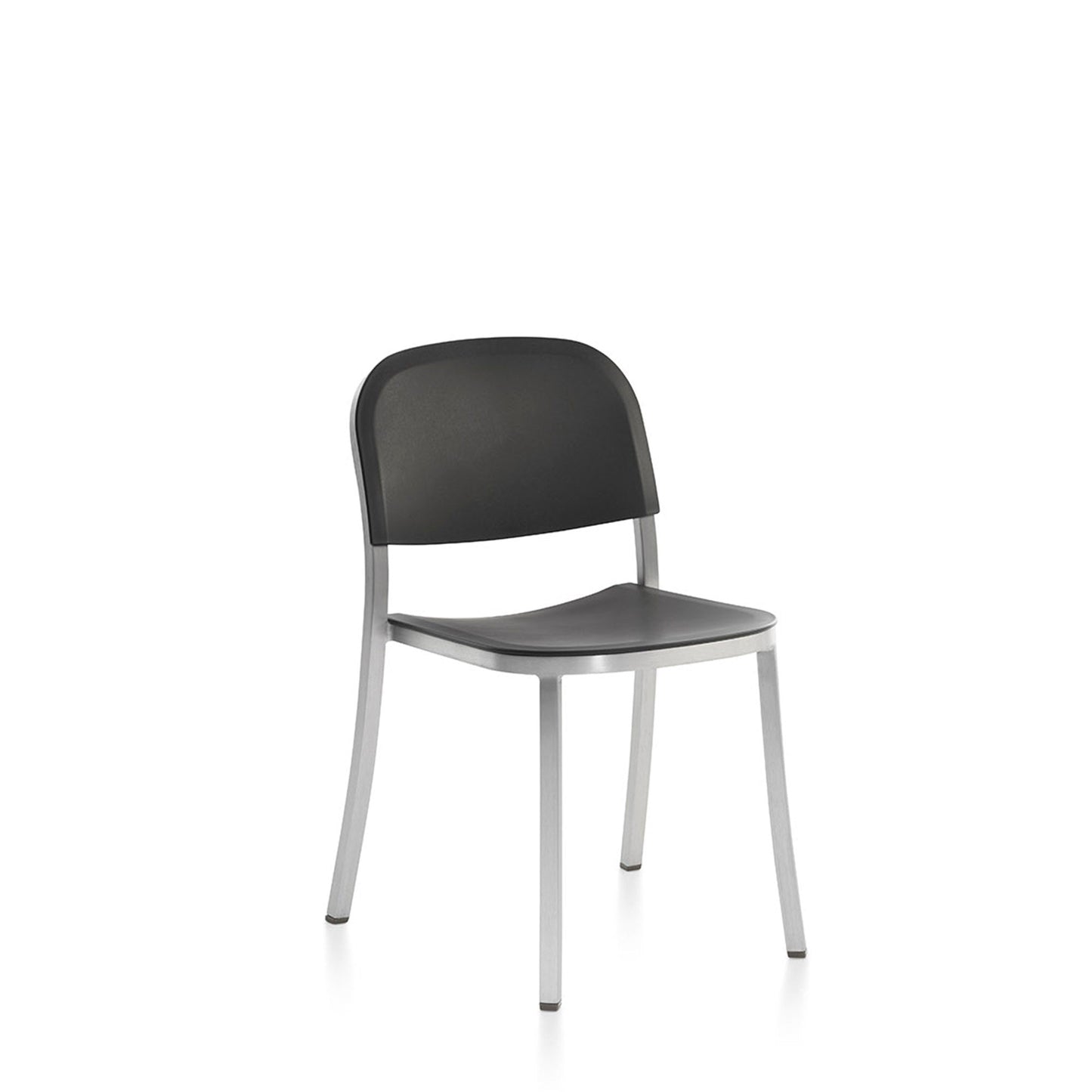 Chaise Emeco 1 Inch gris foncé, cadre brossé
