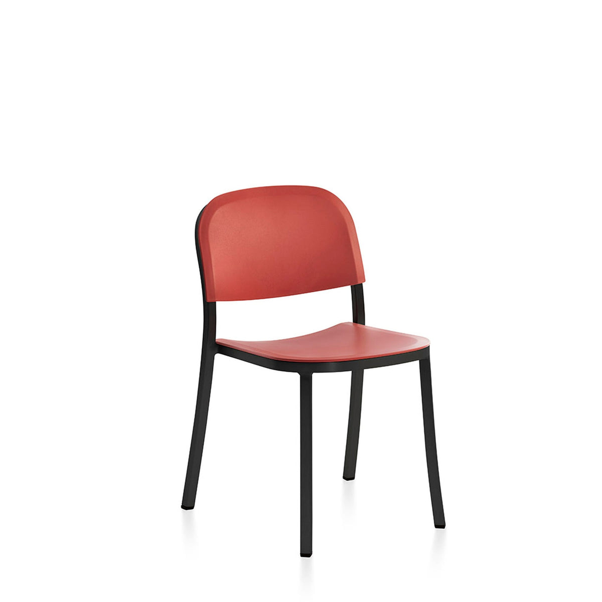 Chaise Emeco 1 Inch orange, cadre noir thermolaqué