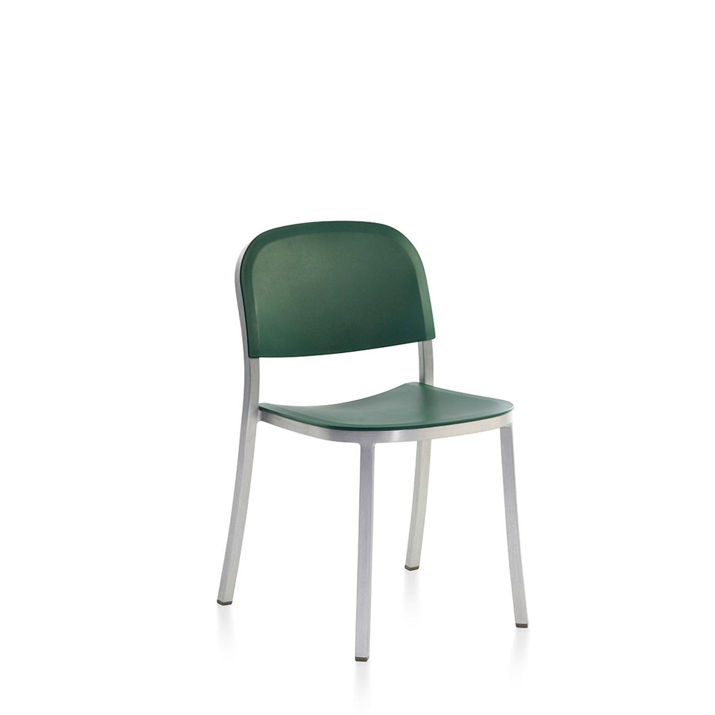 Chaise Emeco 1 Inch vert, cadre brossé