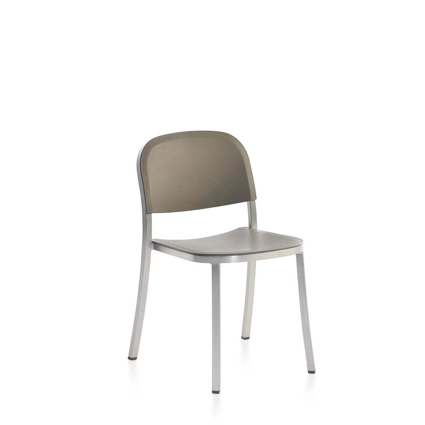 Chaise Emeco 1 Inch gris clair, cadre brossé
