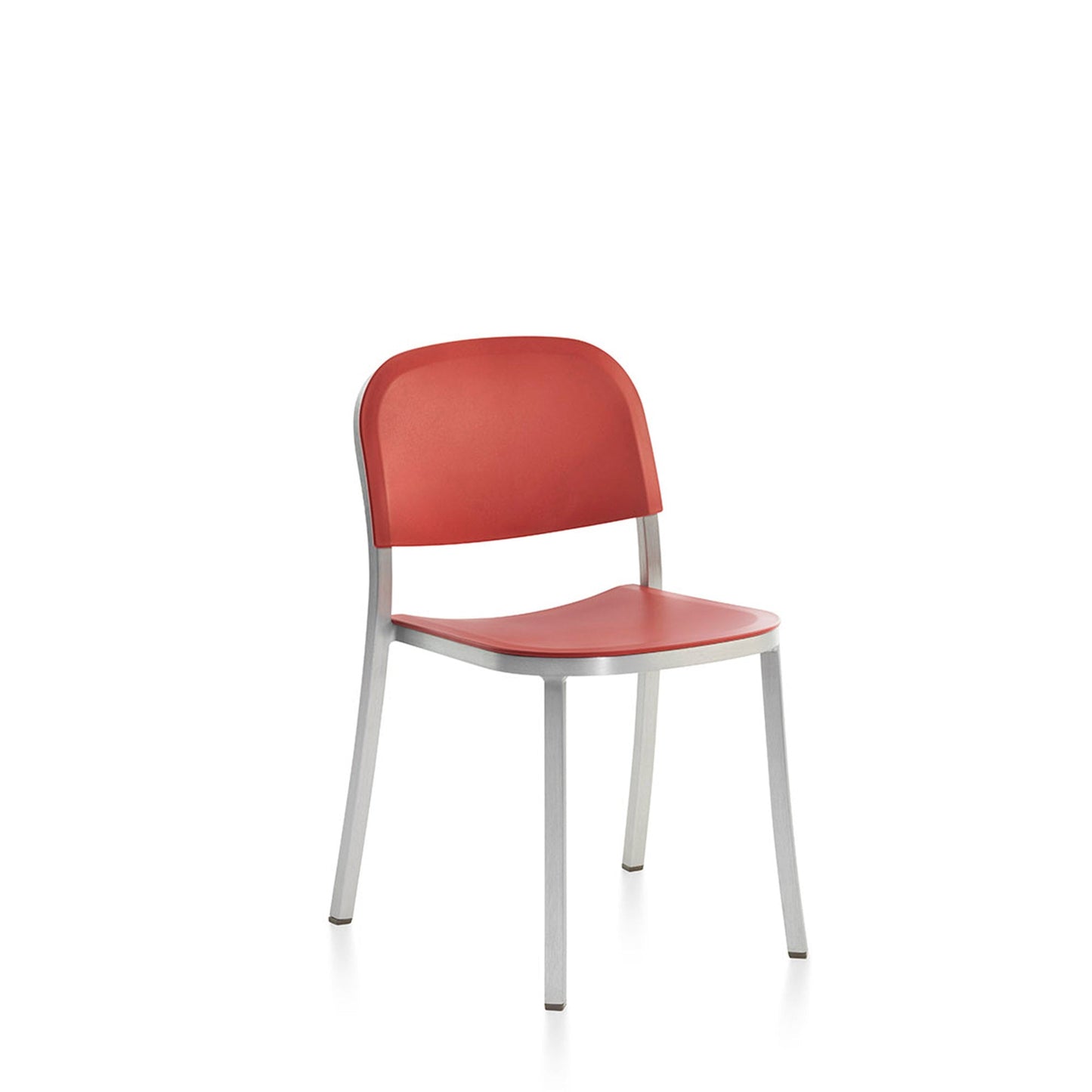 Chaise Emeco 1 Inch orange, cadre brossé