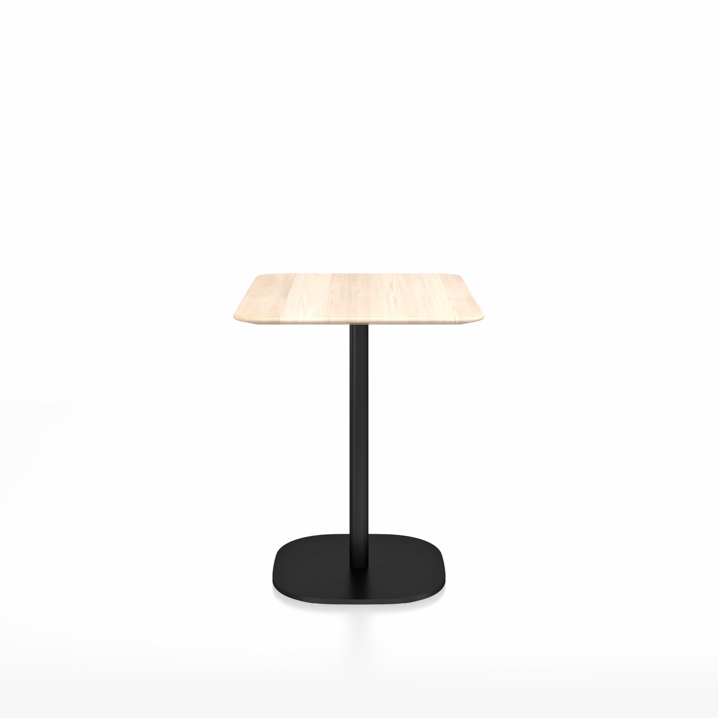 Table café 2 Inch base plaque Emeco — Rectangulaire 60 × 76 cm, plateau accoya, base noir thermolaqué | Antifer