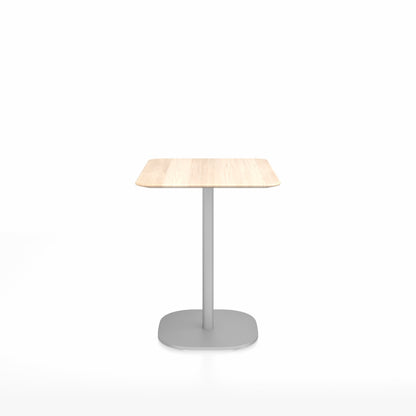 Table café 2 Inch base plaque Emeco — Rectangulaire 60 × 76 cm, plateau accoya, base aluminium brossé | Antifer