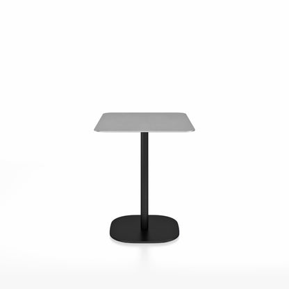 Table café 2 Inch base plaque Emeco — Rectangulaire 60 × 76 cm, plateau aluminium brossé, base noir thermolaqué | Antifer