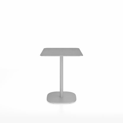 Table café 2 Inch base plaque Emeco — Rectangulaire 60 × 76 cm, plateau aluminium brossé, base aluminium brossé | Antifer