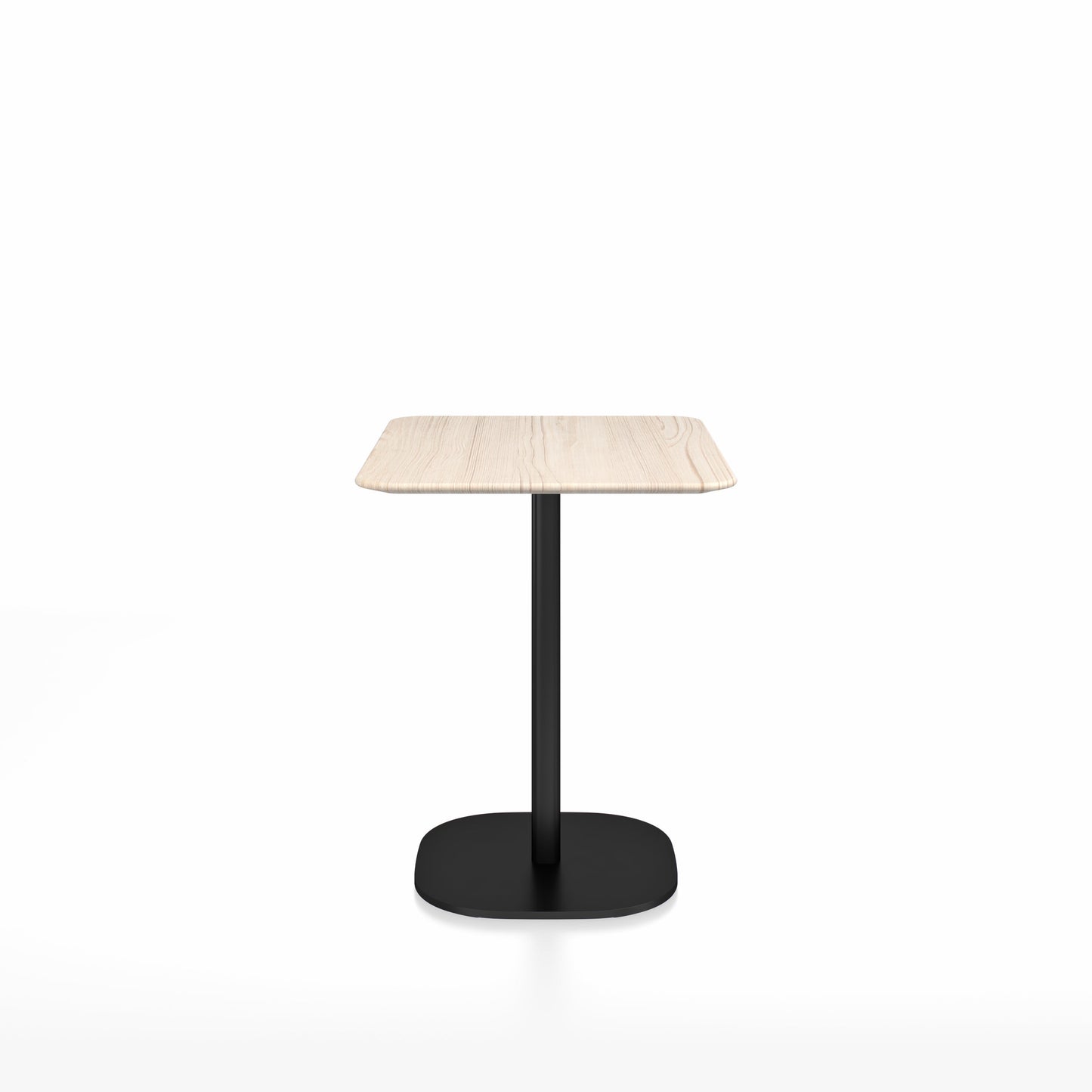 Table café 2 Inch base plaque Emeco — Rectangulaire 60 × 76 cm, plateau frêne, base noir thermolaqué | Antifer
