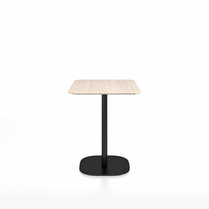 Table café 2 Inch base plaque Emeco — Rectangulaire 60 × 76 cm, plateau frêne, base noir thermolaqué | Antifer